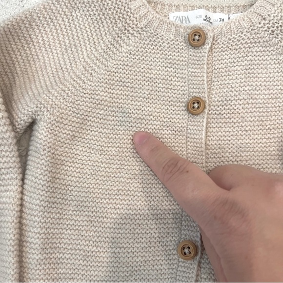 Zara Baby Corduroy Overall Dress & Marled Knit Cardigan Outfit Sz 6-9 months - Picture 2 of 4